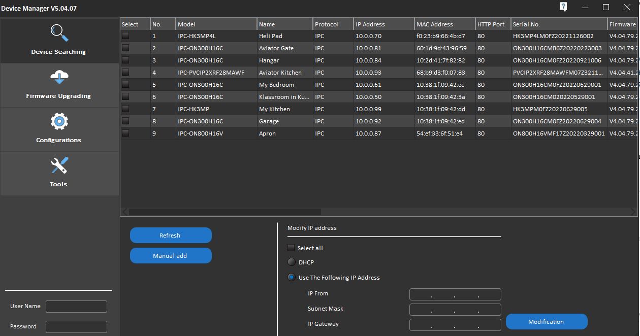Device Manager: Find your camera