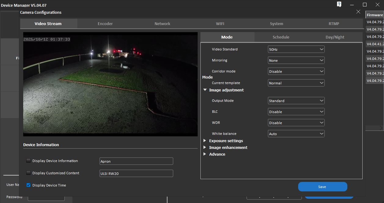Device Manager: Check the camera image
